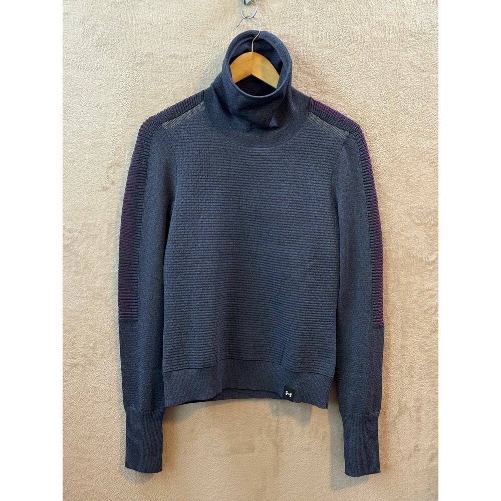 NWT Under Armour Intelliknit Womens Gray Medium Knit Sweater Pullover Turtleneck